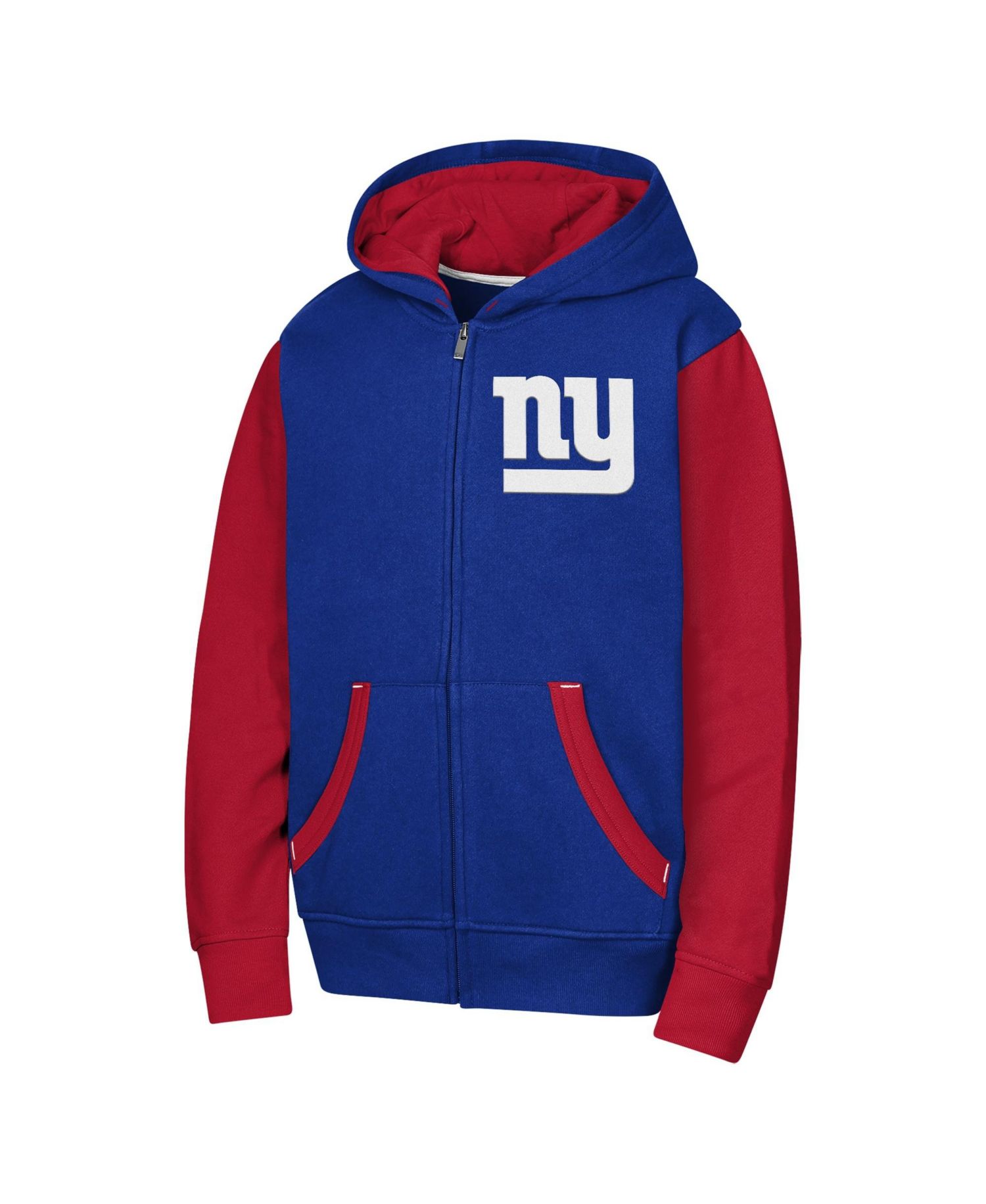 Big Boys and Girls Royal New York Giants Stadium Color block Full-Zip Hoodie