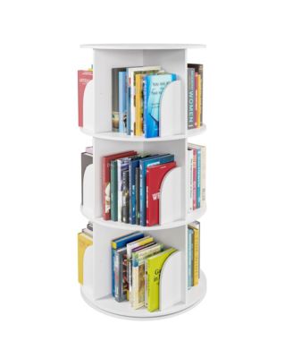 Rotating Bookshelf, Vertical 360degree(s) Spinning Shelf Organizer, Space-Saving Round Tower