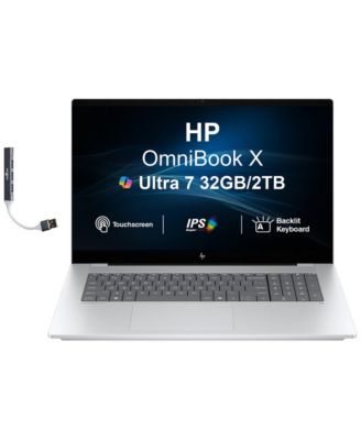OmniBook X 17 Laptop 17.3 FHD (Intel Ultra 7-258V, 32GB LPDDR5X, 2TB PCIe SSD, Win 11 Pro) w/USB Hub