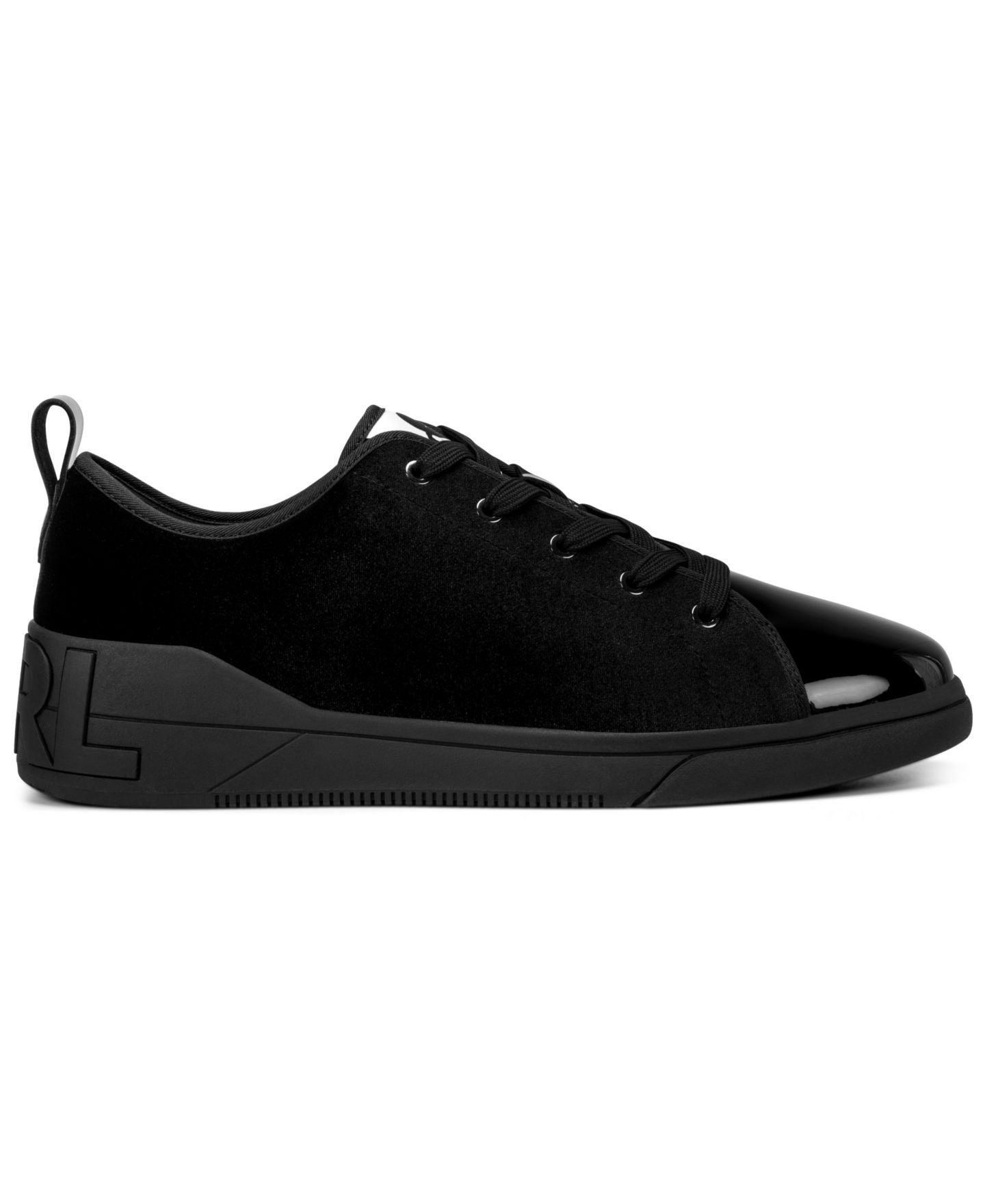 Мужские кроссовки KARL LAGERFELD PARIS Aimon Velvet-Patent, цвет: Чёрный — фото 2