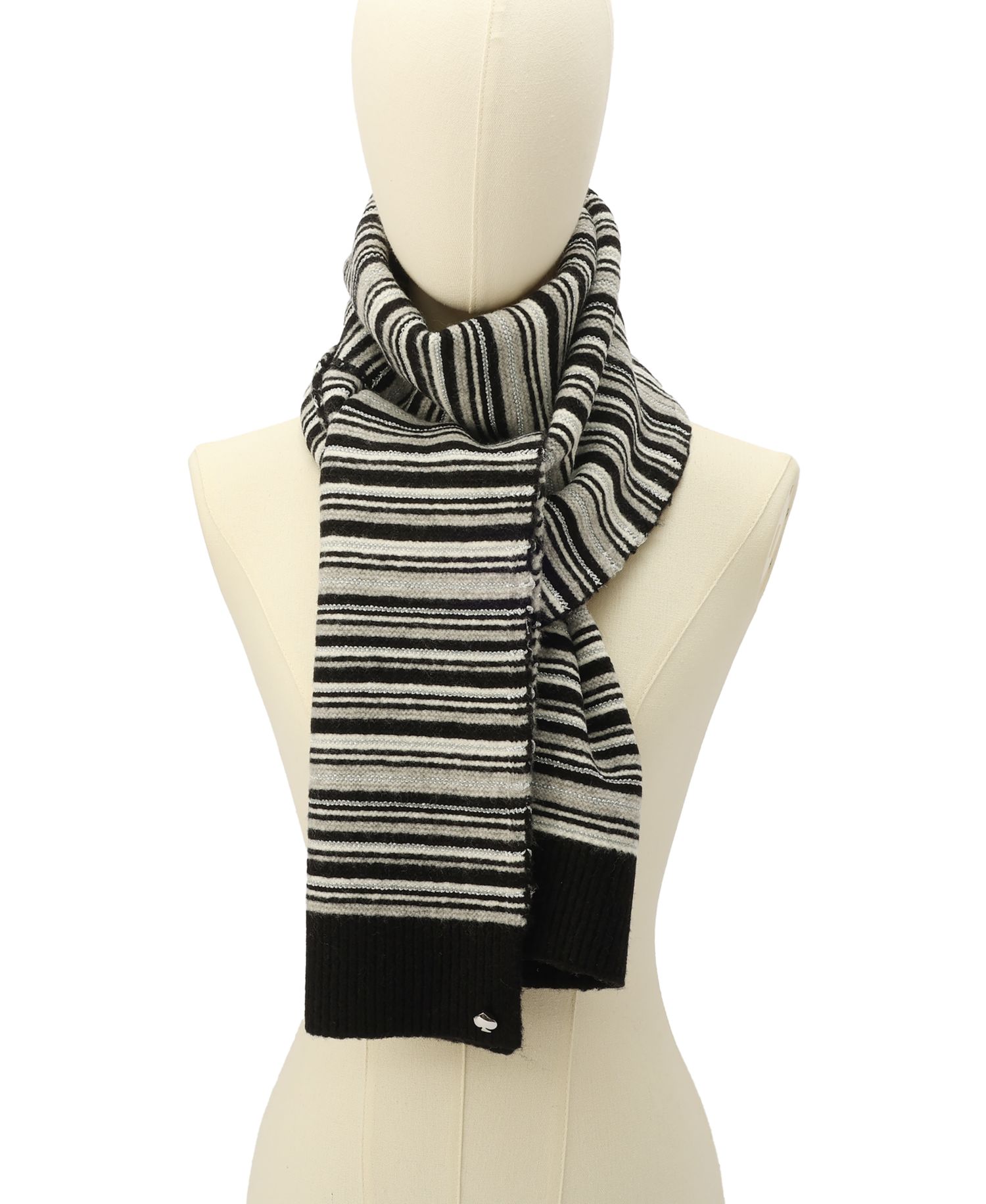 Women's Garter Stitch Stripe Knit Scarf