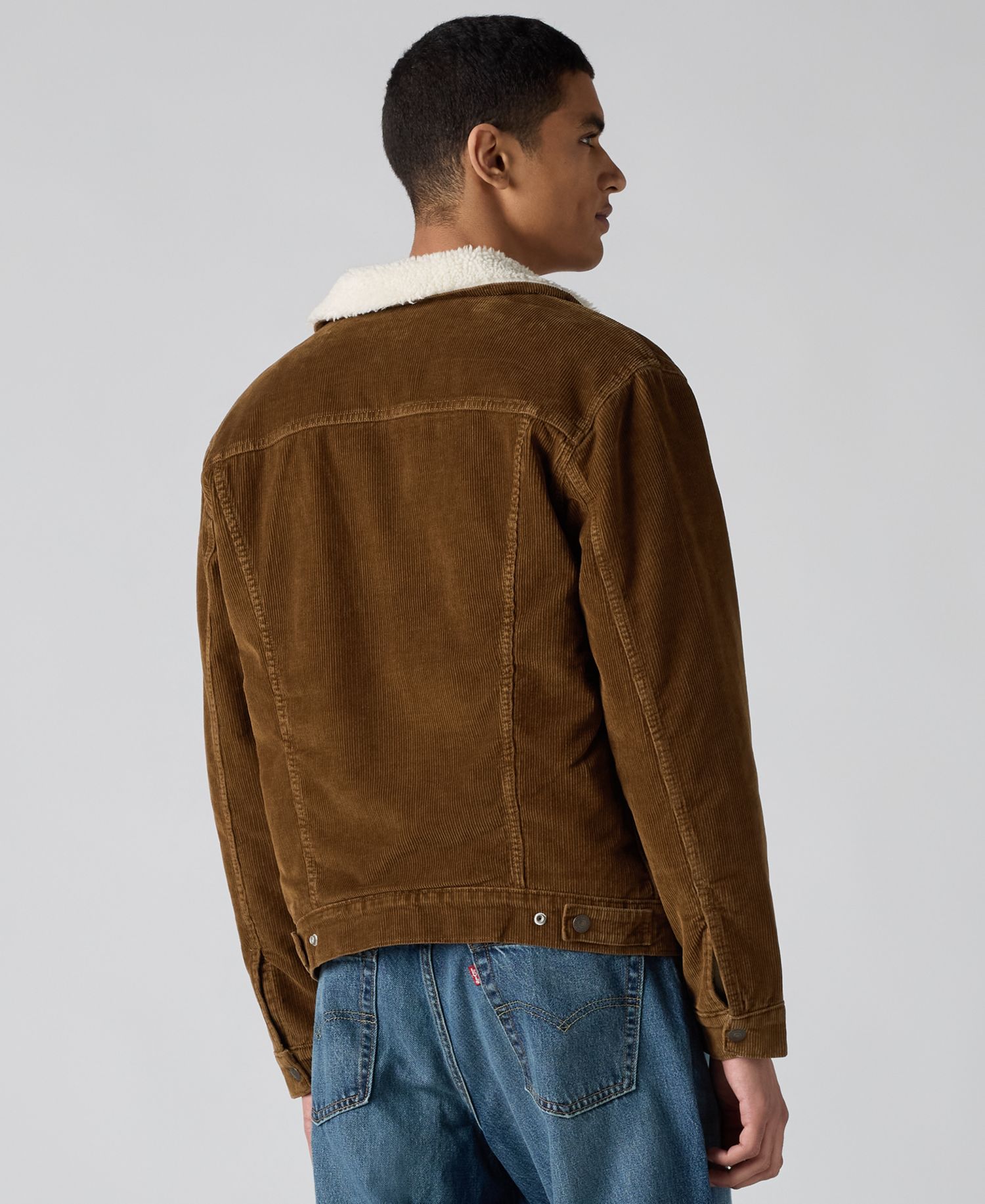 Men's Plaid Sherpa-Lined Regular-Fit Trucker Jacket