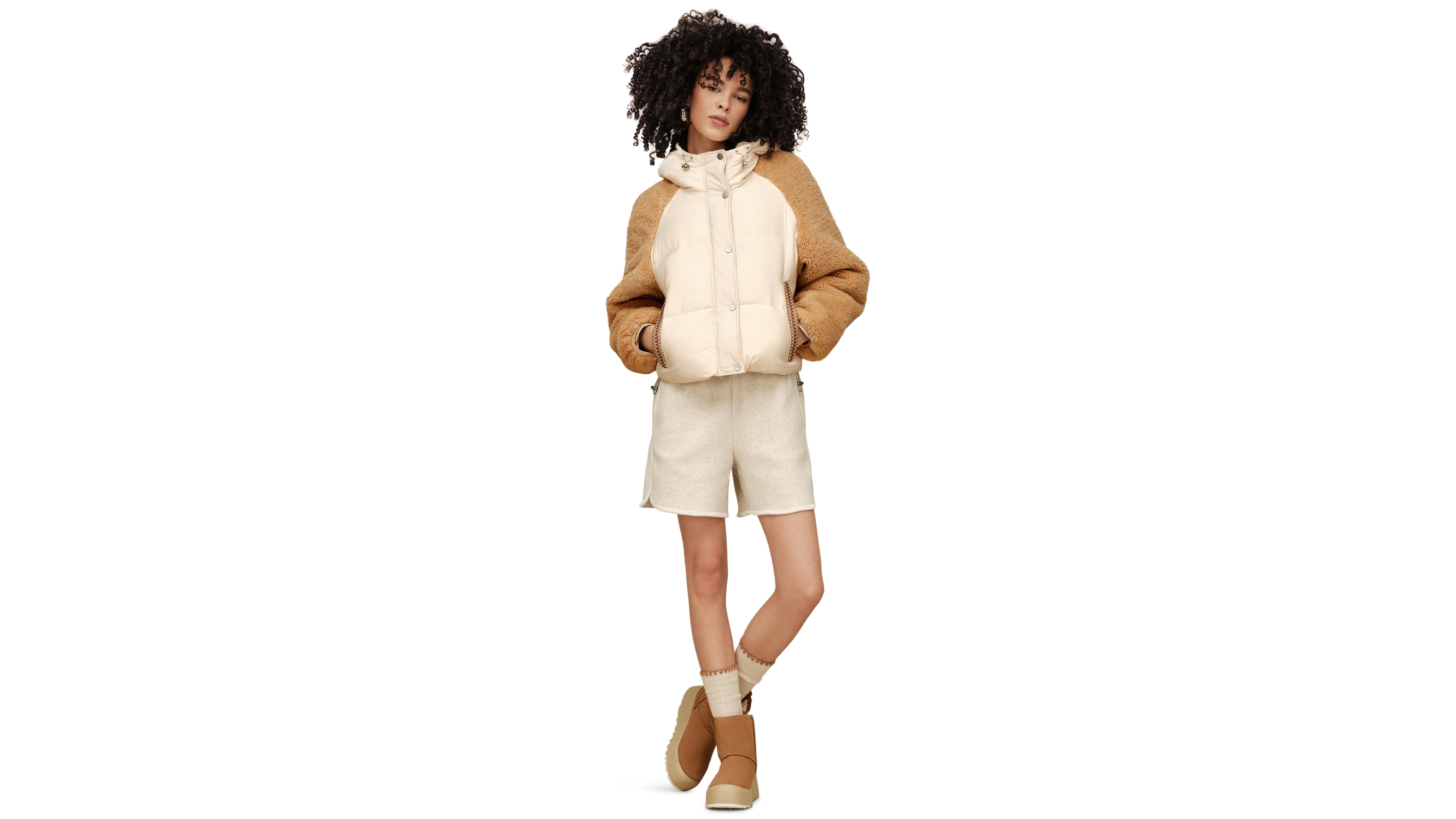 Ugg Women's Mykah Braid Trim Raglan Sleeve Puffer Jacket