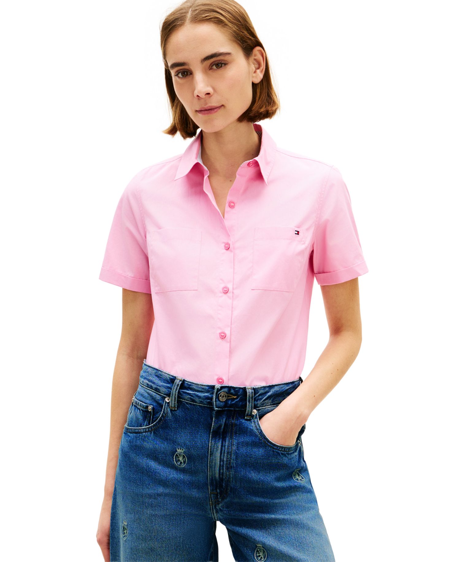 Women's Classic Poplin Short-Sleeve Shirt