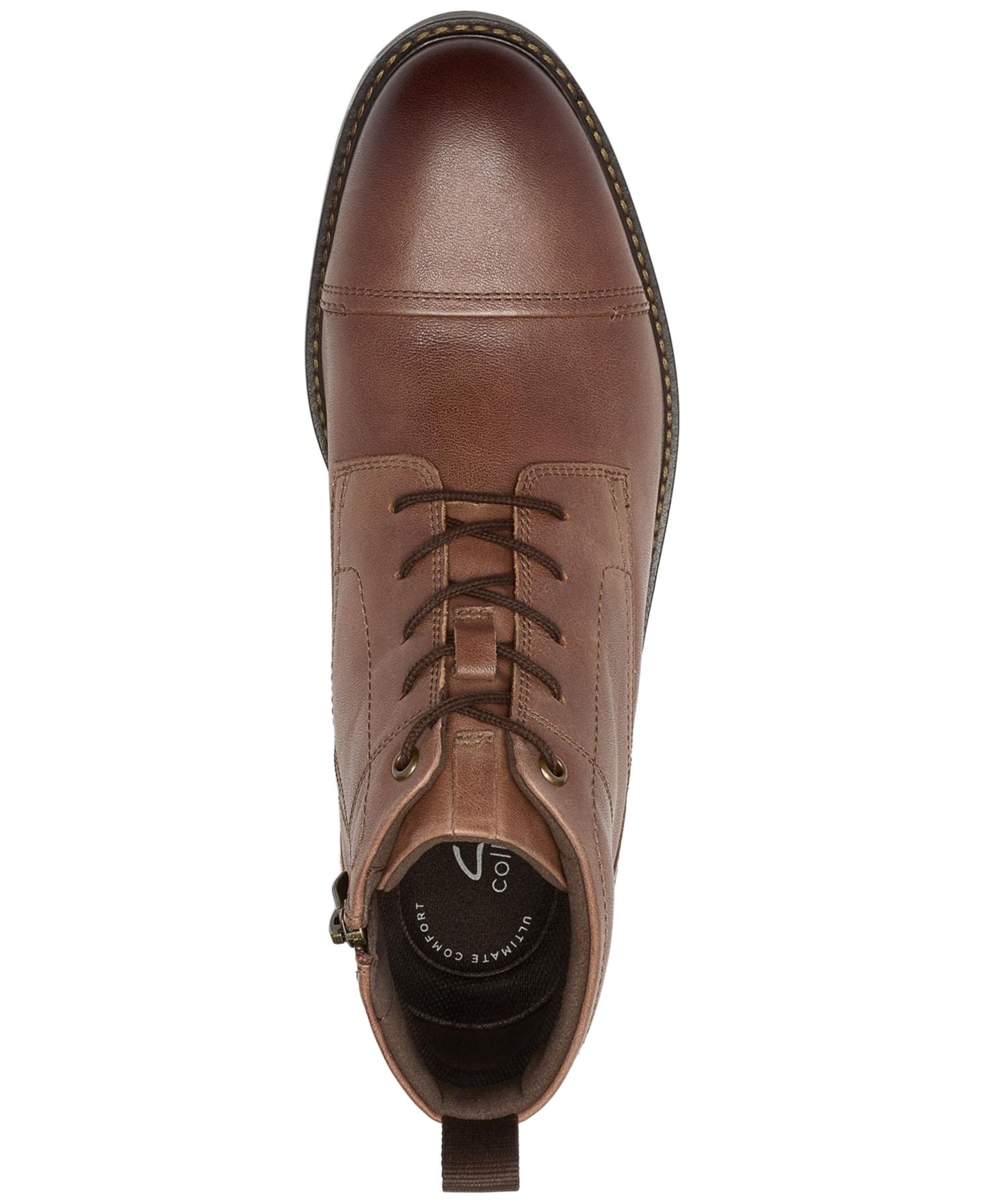 Мужские ботинки Clarks Jaxen Leather Cap-Toe Work Boots, цвет: Рыжевато-коричневый кожаный — фото 5