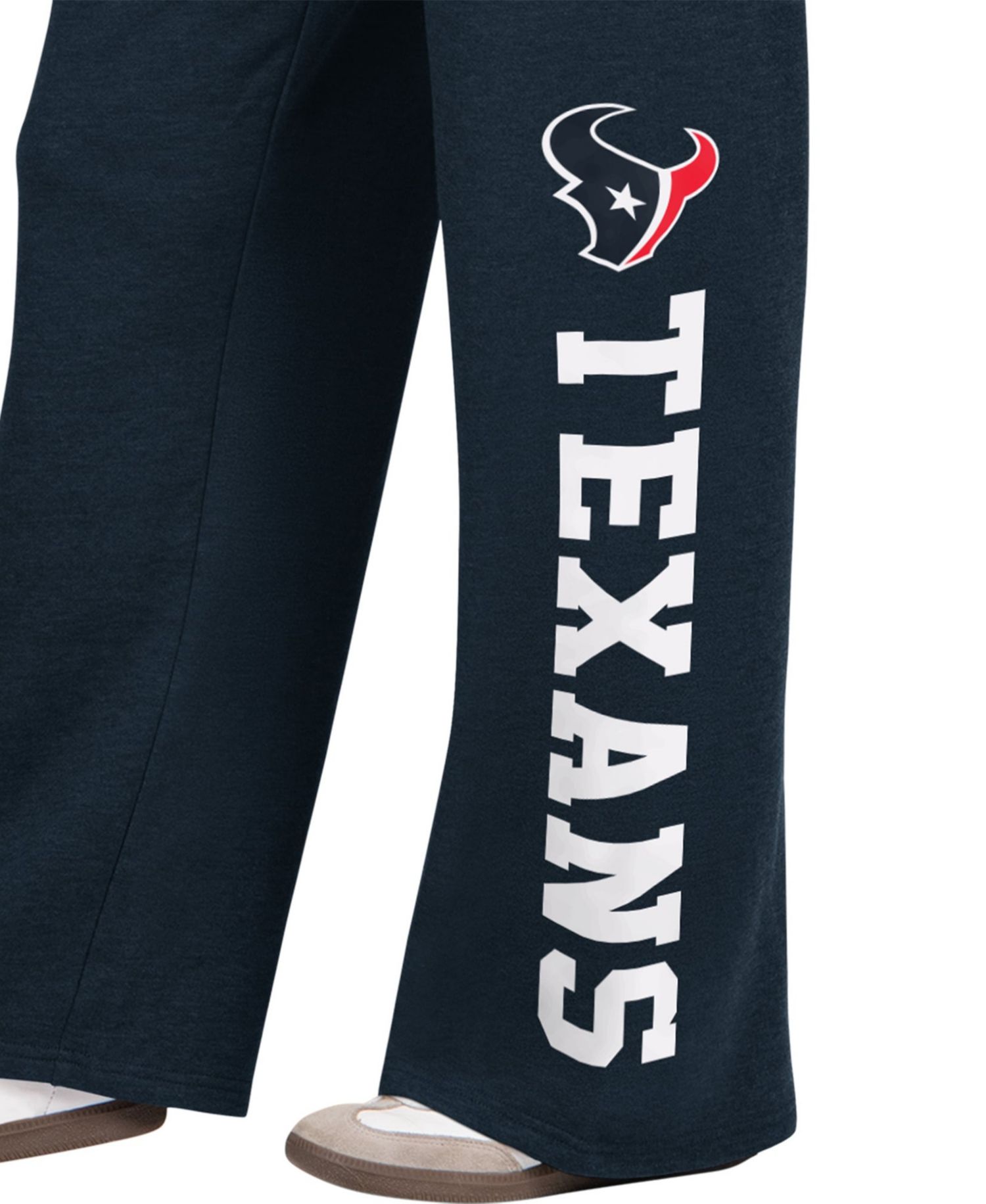 Women's Navy Houston Texans Field Wide Leg Sweatpants
