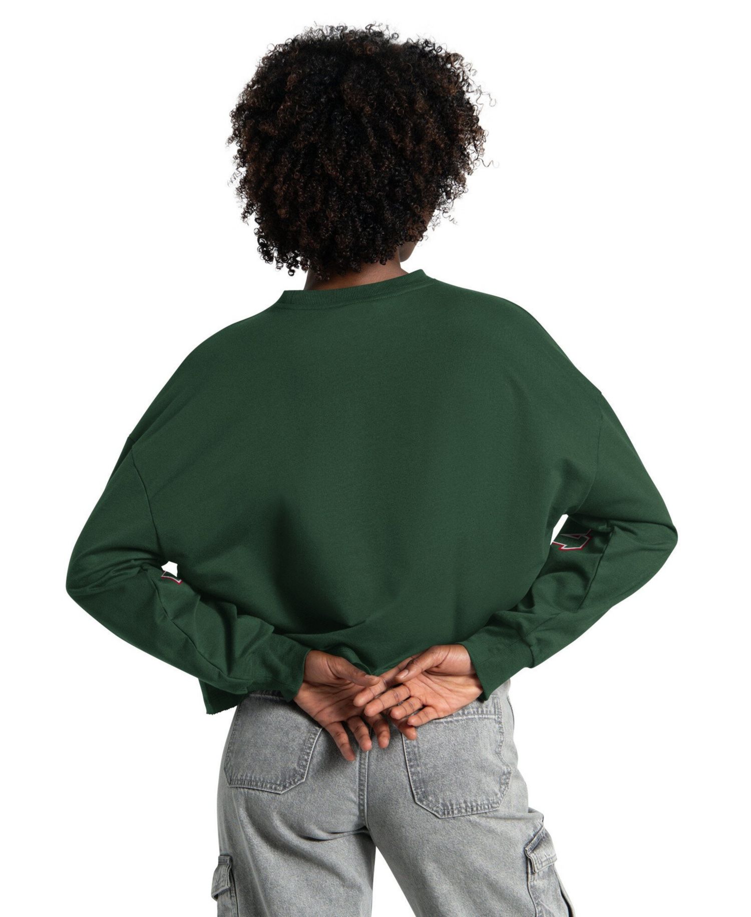 Women's Green Minnesota Wild Bleachers Cropped Drop Shoulder Sweatshirt
