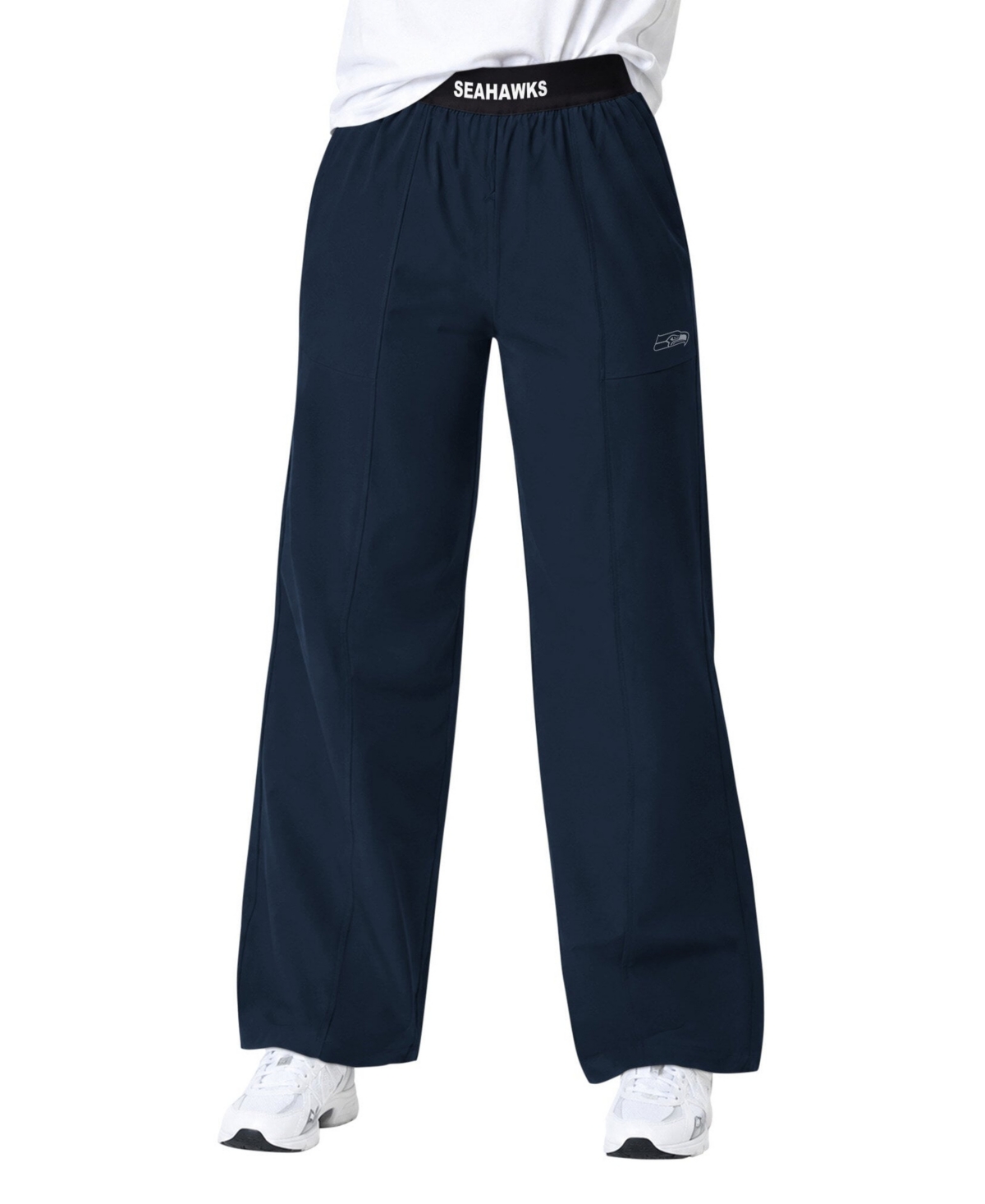Starter Women's Navy Seattle Seahawks Athleisure Wide-Leg Pants