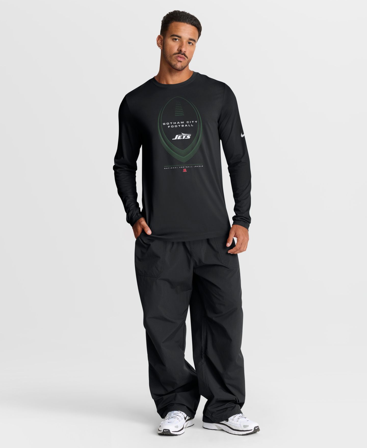 Мужская футболка Nike Black New York Jets Legend Icon Dri-FIT Long Sleeve — фото 2