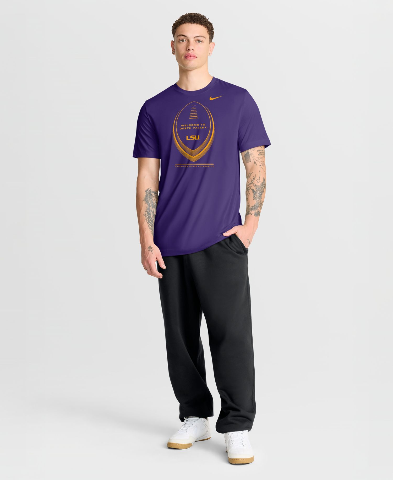Men's Purple LSU Tigers Primetime Legend Football Icon Dri-FIT T-Shirt