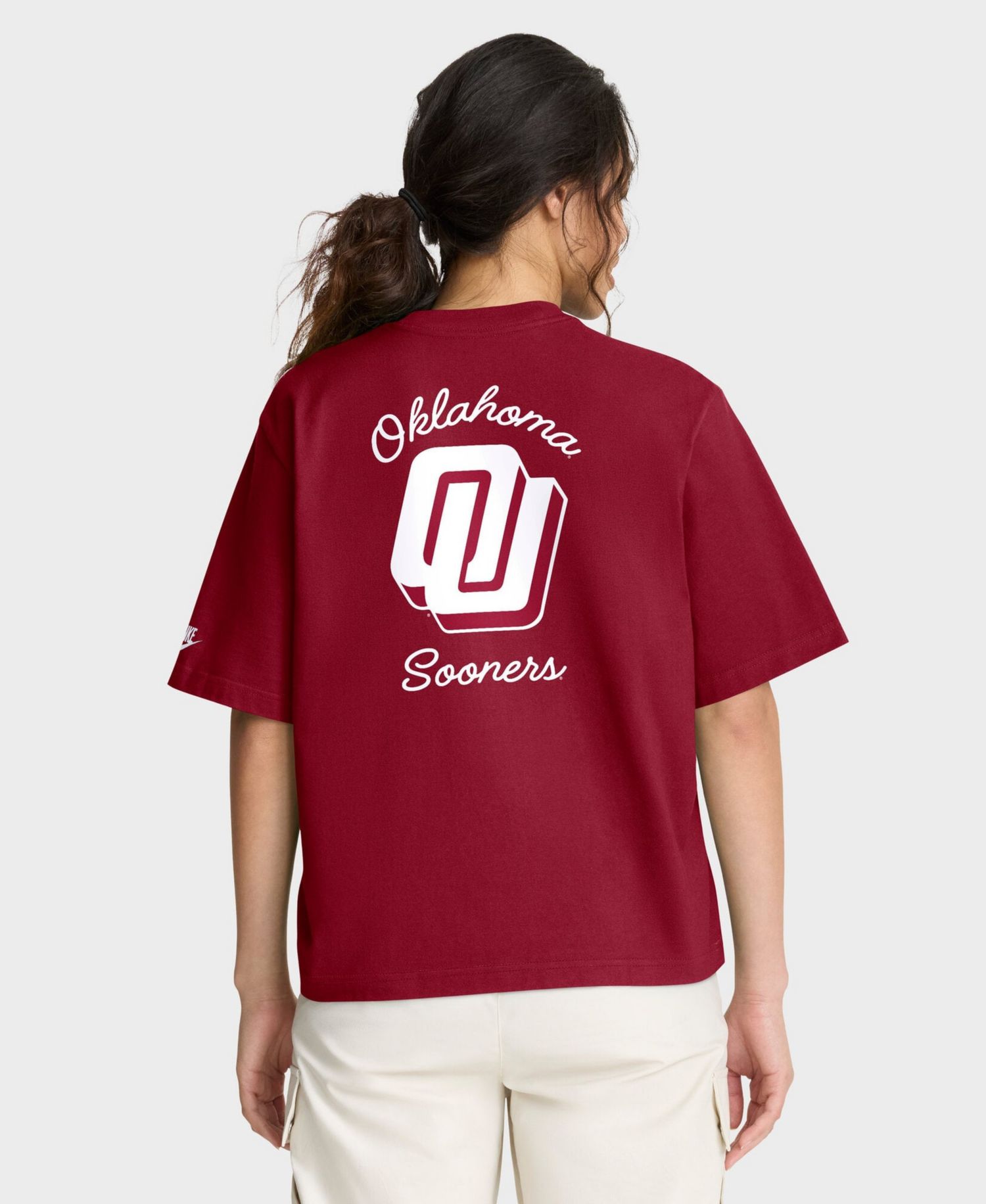 Women's Crimson Oklahoma Sooners Legacy Pocket Boxy T-Shirt