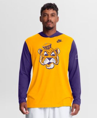Men's Gold/Purple LSU Tigers Campus Legacy Tri-Blend Long Sleeve Hooded T-Shirt