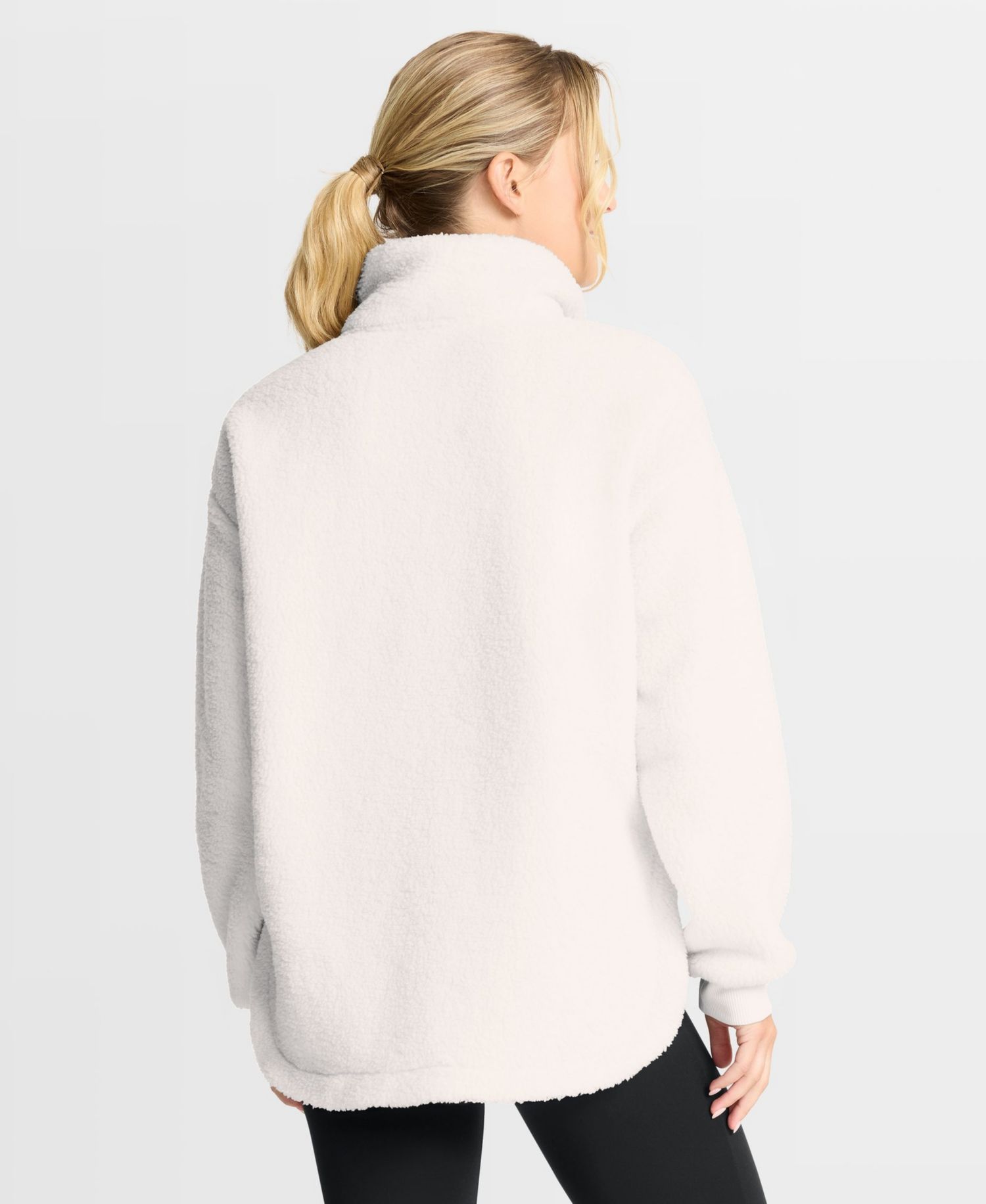 Women's White Washington Capitals Rush Sherpa Half-Snap Pullover Sweatshirts
