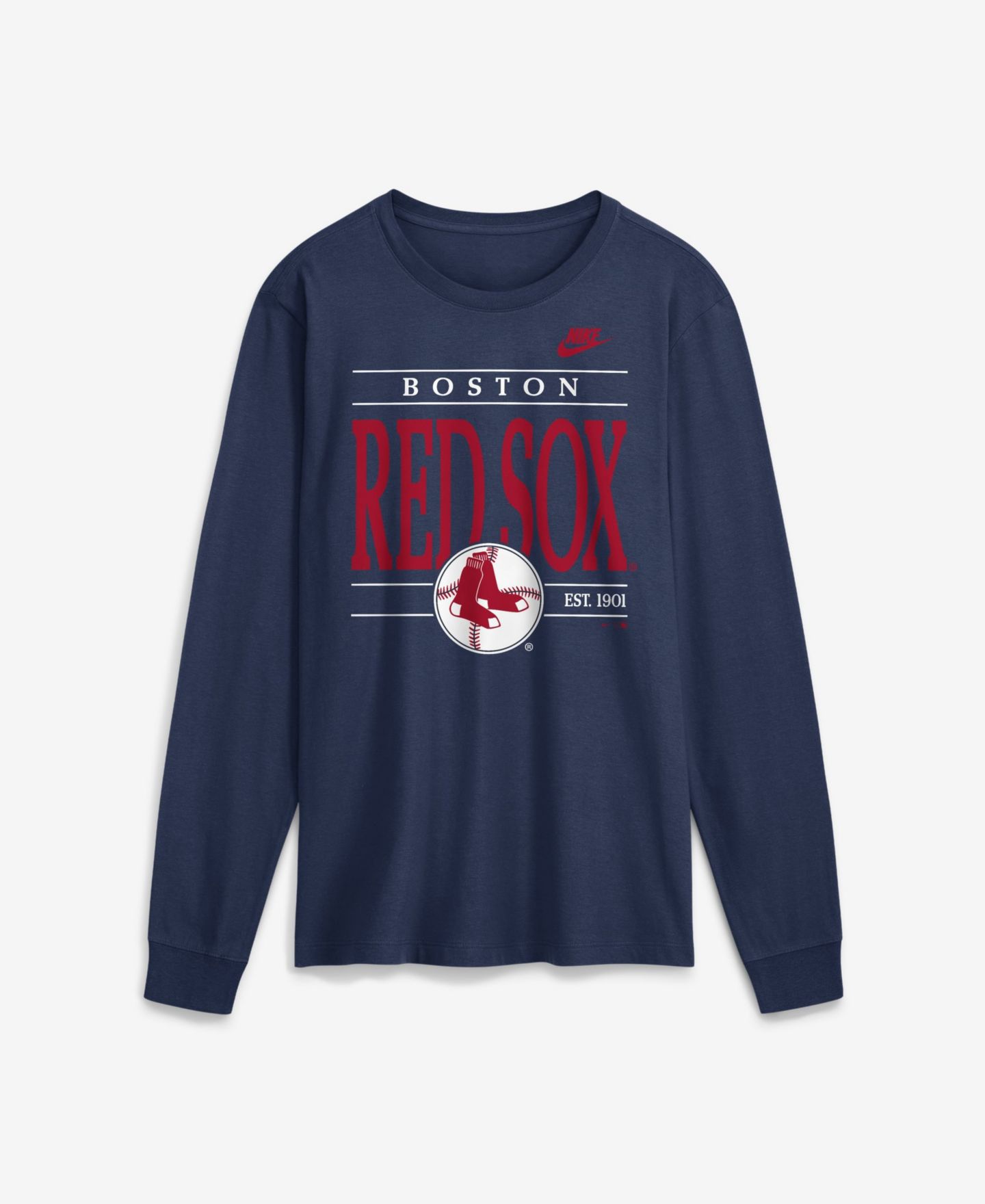 Мужская футболка Nike Navy Boston Red Sox Cooperstown Graphic Long Sleeve — фото 1