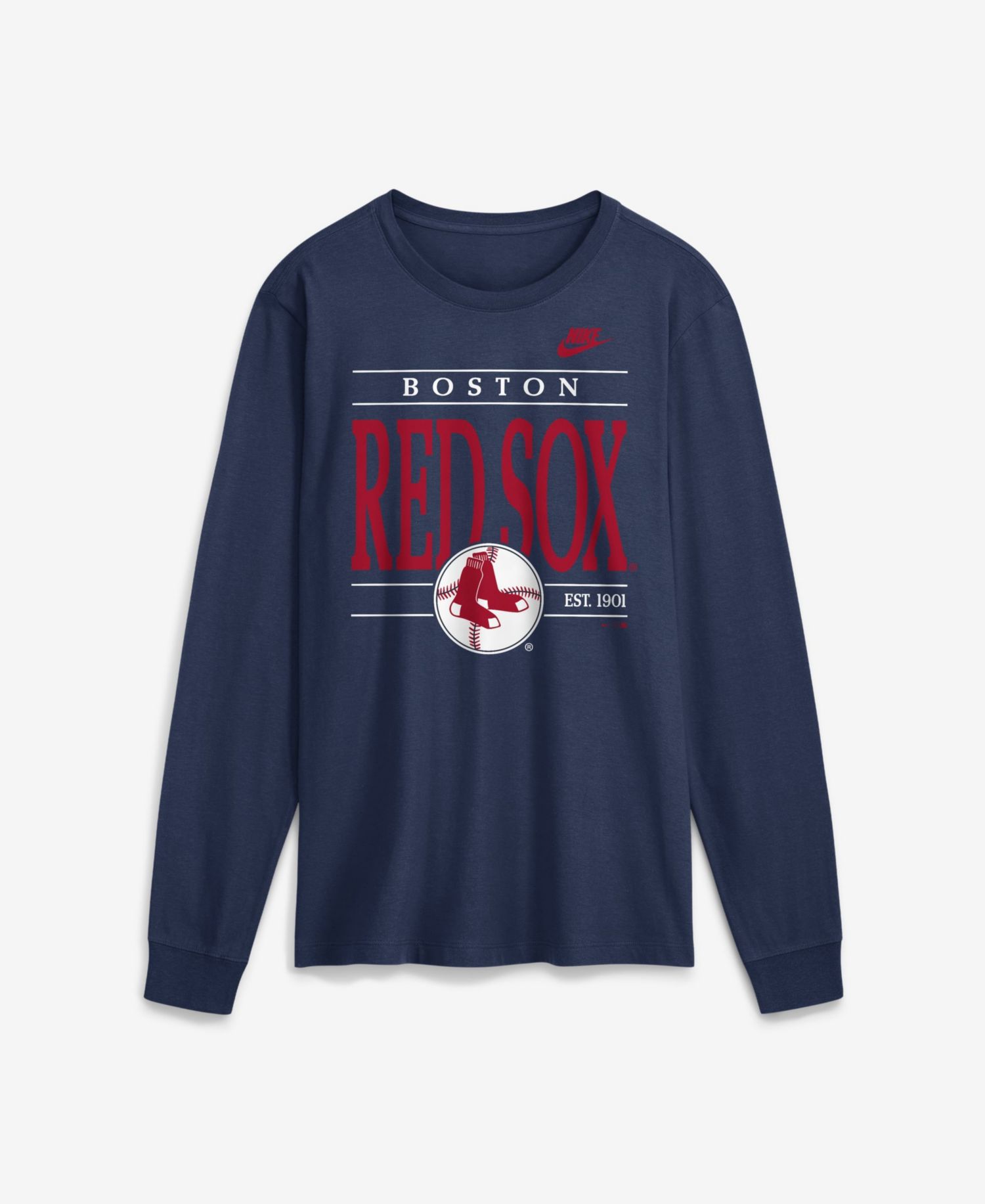 Men's Navy Boston Red Sox Cooperstown Graphic Long Sleeve T-Shirt