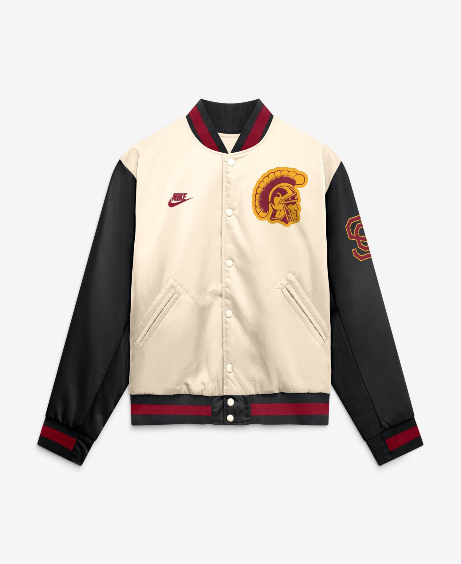 Men's Natural/Black USC Trojans Legacy Full-Snap Bomber Jacket