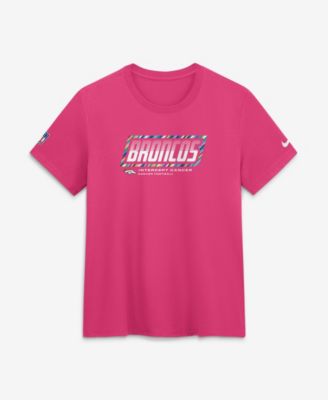 Women's Pink Denver Broncos 2026 NFL Crucial Catch Tri-Blend Dri-FIT T-Shirt