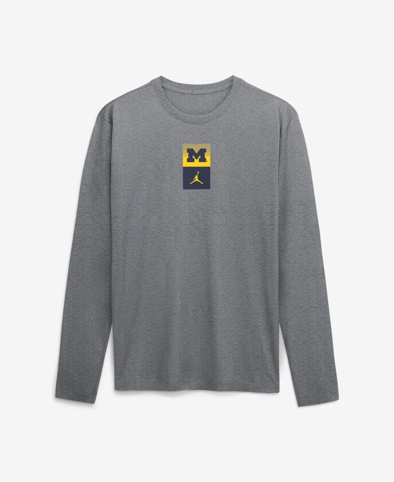Men's Heather Gray Michigan Wolverines Double Stack Legend Dri-FIT Long Sleeve T-Shirt
