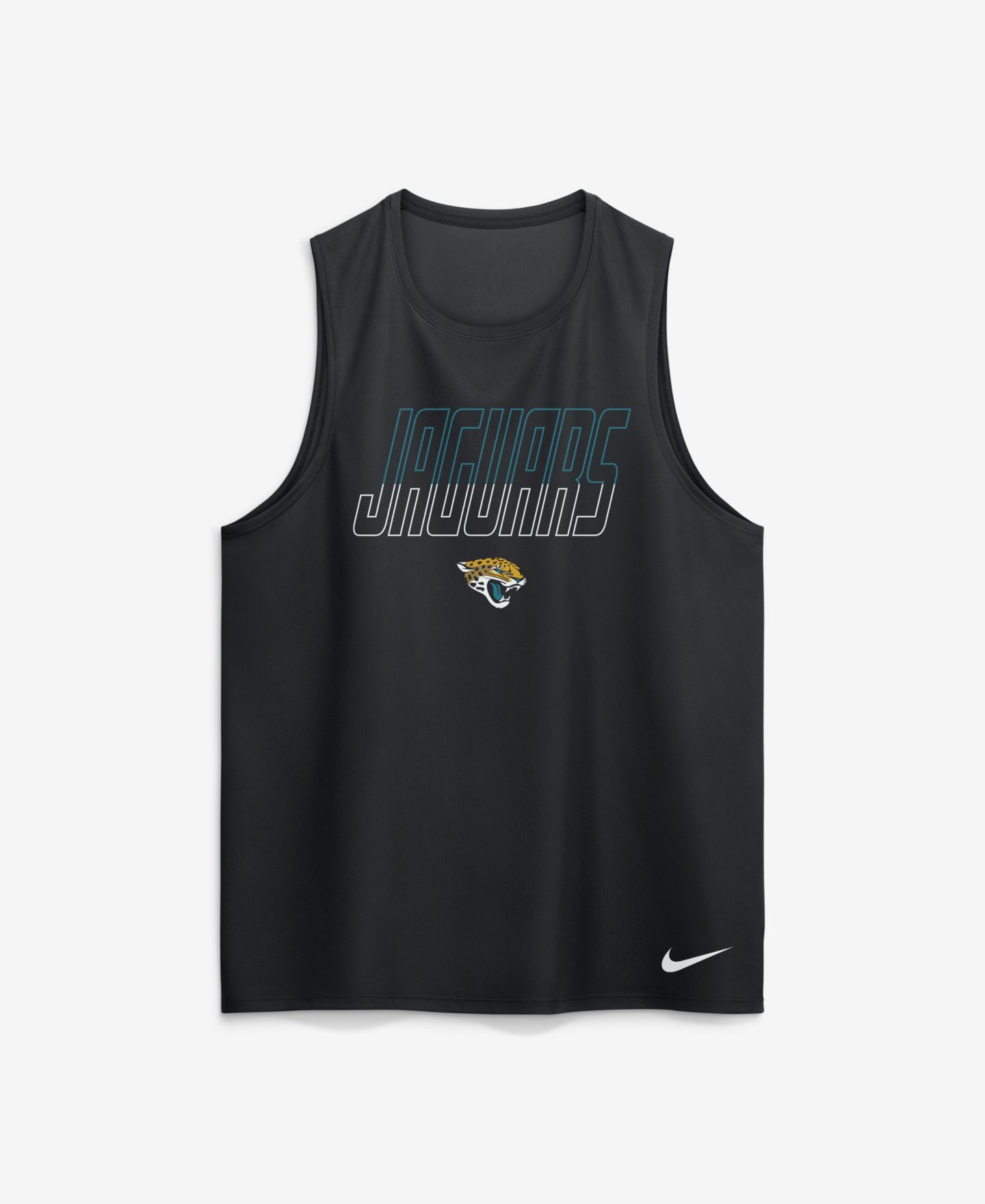 Мужской топ Nike Black Jacksonville Jaguars Kickoff Miler Dri-FIT Tank — фото 4