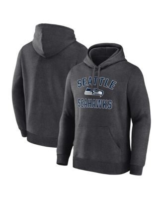 Men's Heather Charcoal Seattle Seahawks Arch Victory Hoodie