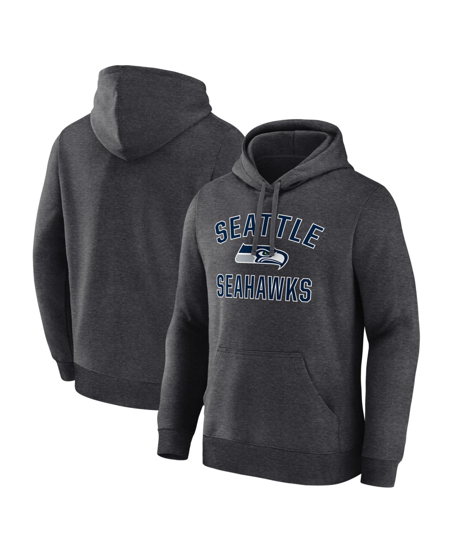 Men's Heather Charcoal Seattle Seahawks Arch Victory Hoodie