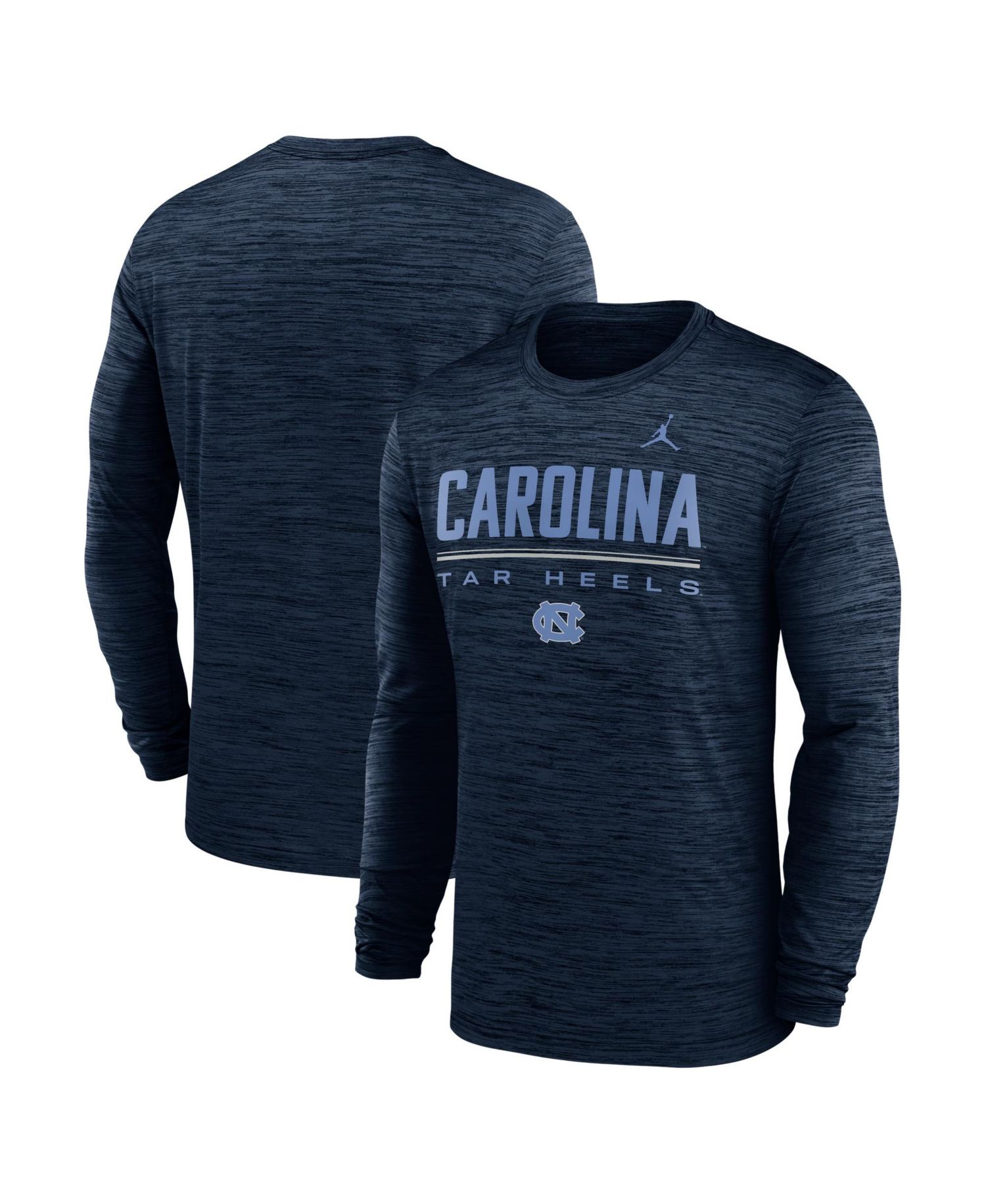 Men's Navy North Carolina Tar Heels Sideline Velocity Dri-FIT Long Sleeve T-Shirt