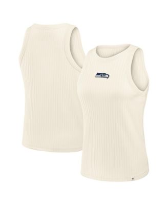 Women's Cream Seattle Seahawks Star Play Tri-Blend Ribbed&nbsp;Tank Top