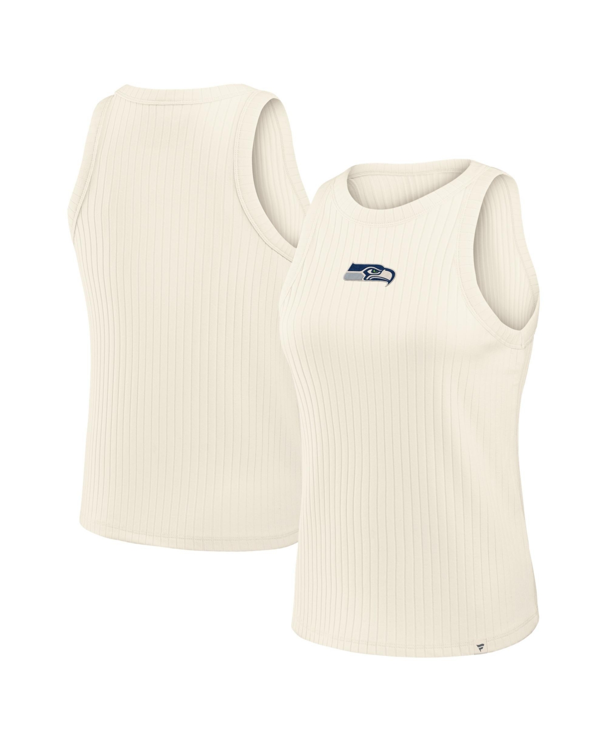 Fanatics Women's Cream Seattle Seahawks Star Play Tri-Blend Ribbed Tank Top