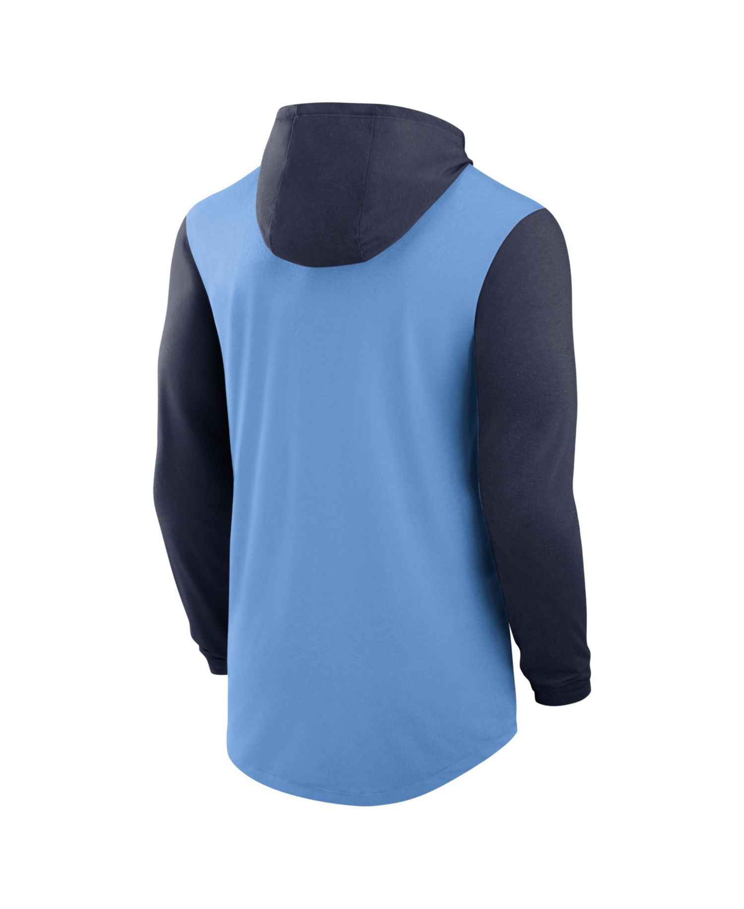 Men's Carolina Blue/Navy North Carolina Tar Heels Campus Legacy Tri-Blend Long Sleeve Hooded T-Shirt