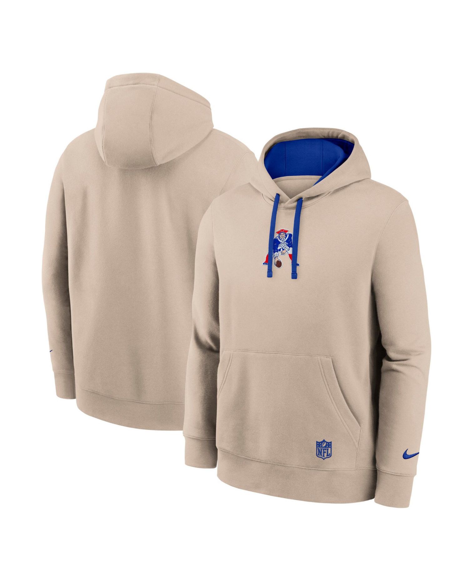 Men's Sand New England Patriots Rewind Club Hoodie