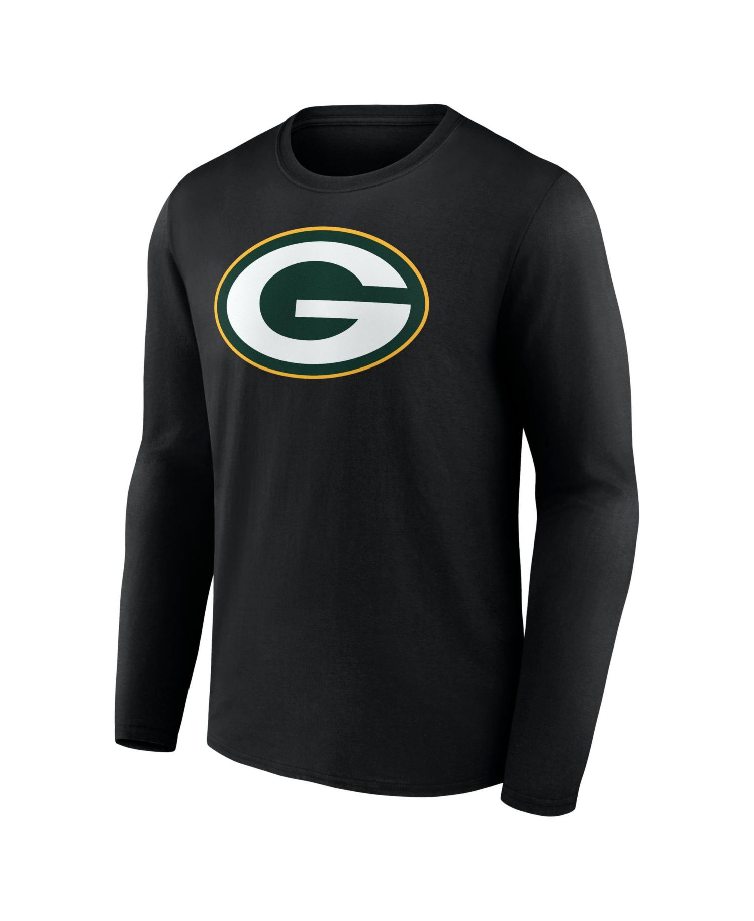Men's Black Green Bay Packers Primary Logo Long Sleeve T-Shirt