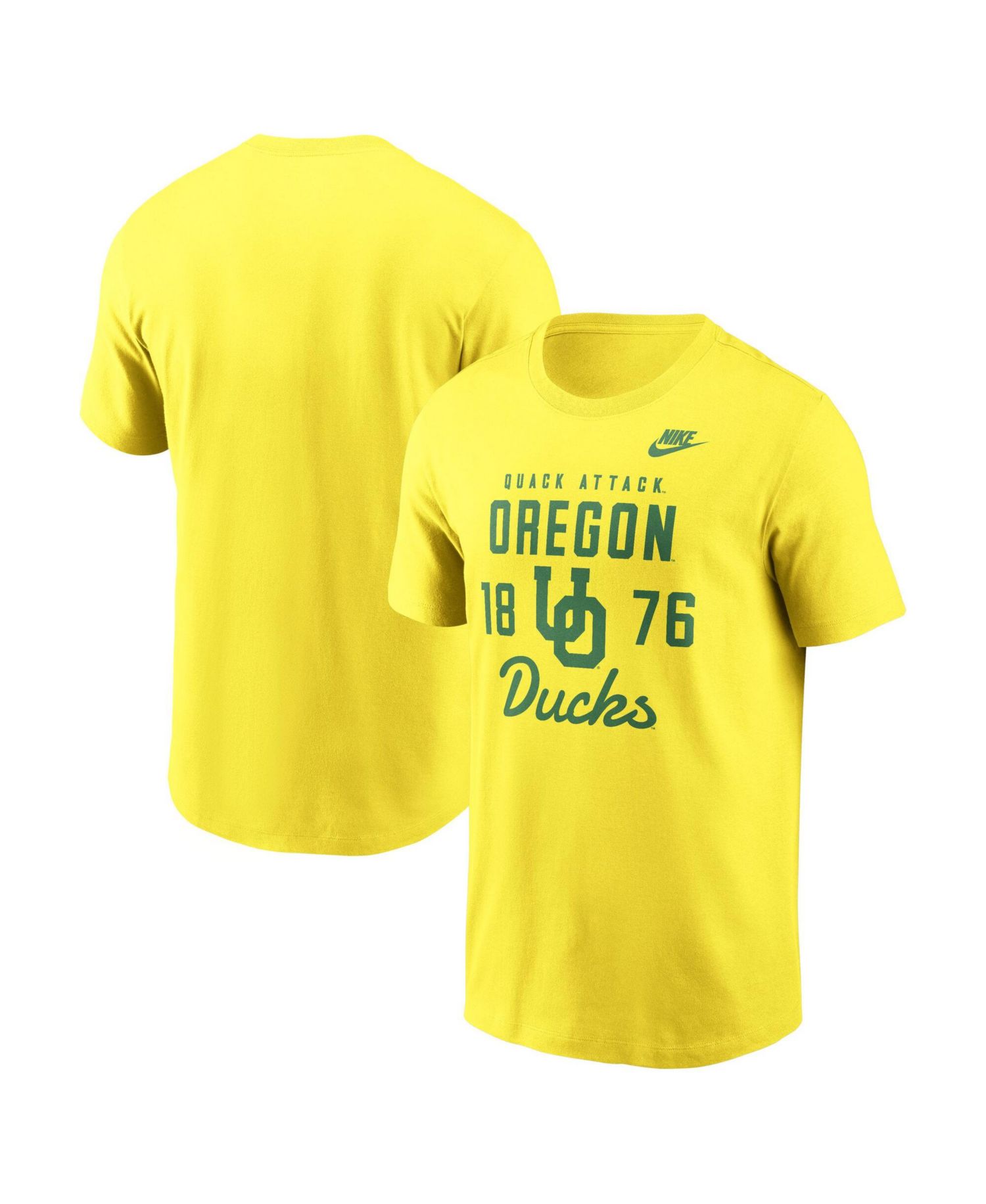 Men's Yellow Oregon Ducks Legacy Stacked Established T-Shirt