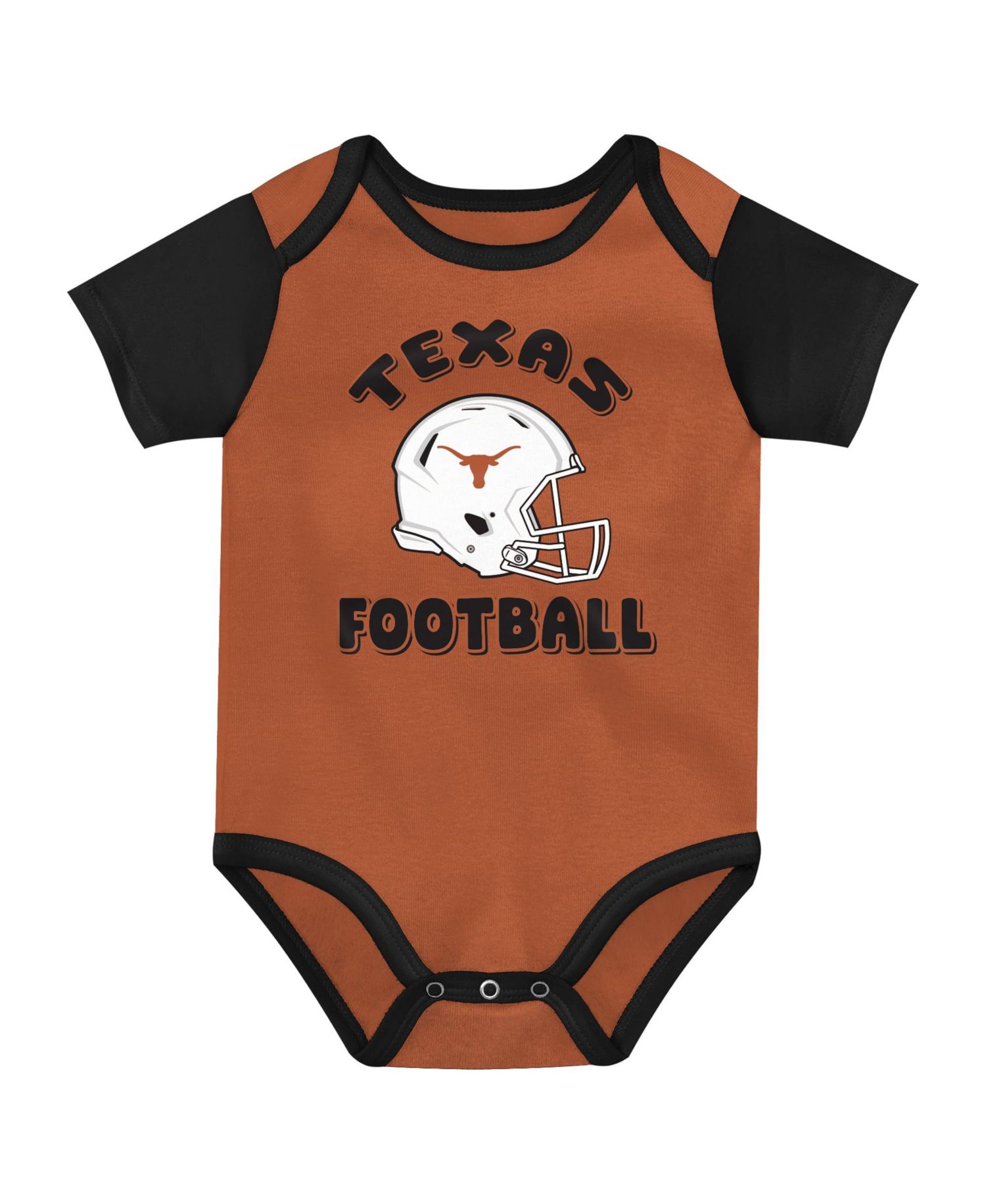 Baby Boys and Girls Texas Orange/Black/Gray Texas Longhorns Star Player Three-Piece Bodysuit Set