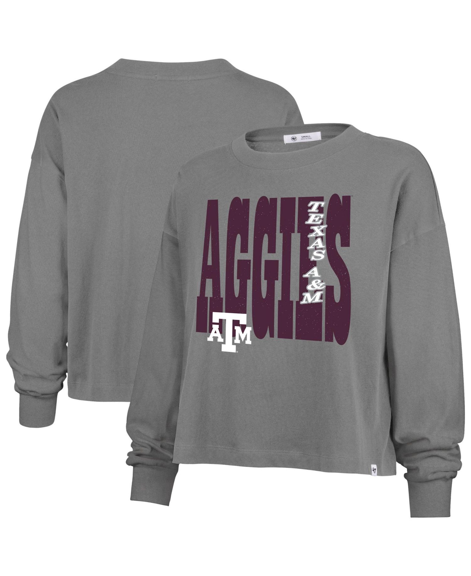 47 Brand Women's '47 Gray Texas A M Aggies Stacked Sydney Long Sleeve T-Shirt
