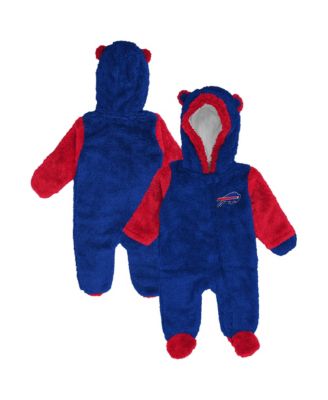 Baby Boys and Girls Royal Buffalo Bills Teddy Fleece Bunting Full-Zip Sleeper