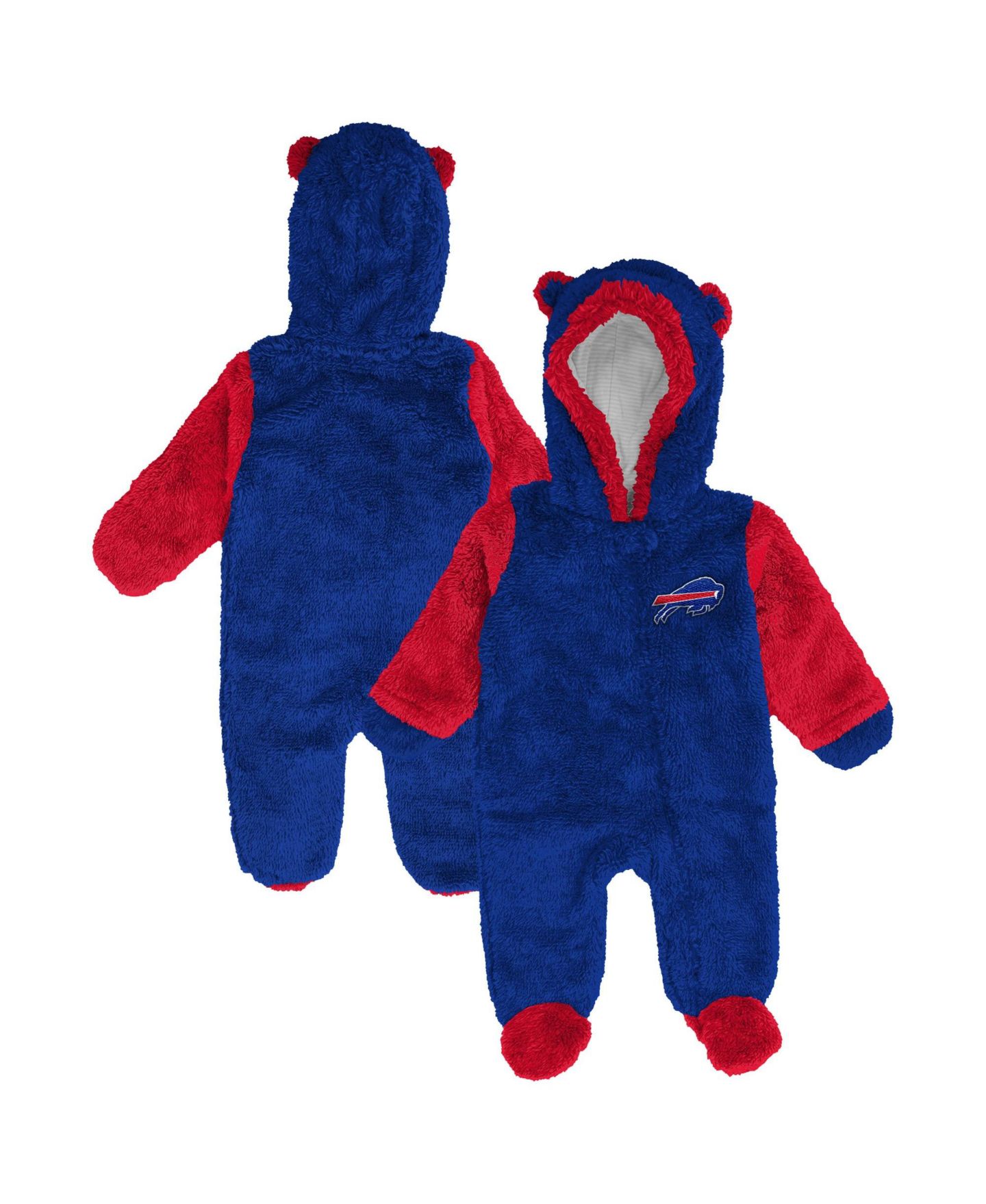 Outerstuff Baby Boys and Girls Royal Buffalo Bills Teddy Fleece Bunting Full-Zip Sleeper — фото 1