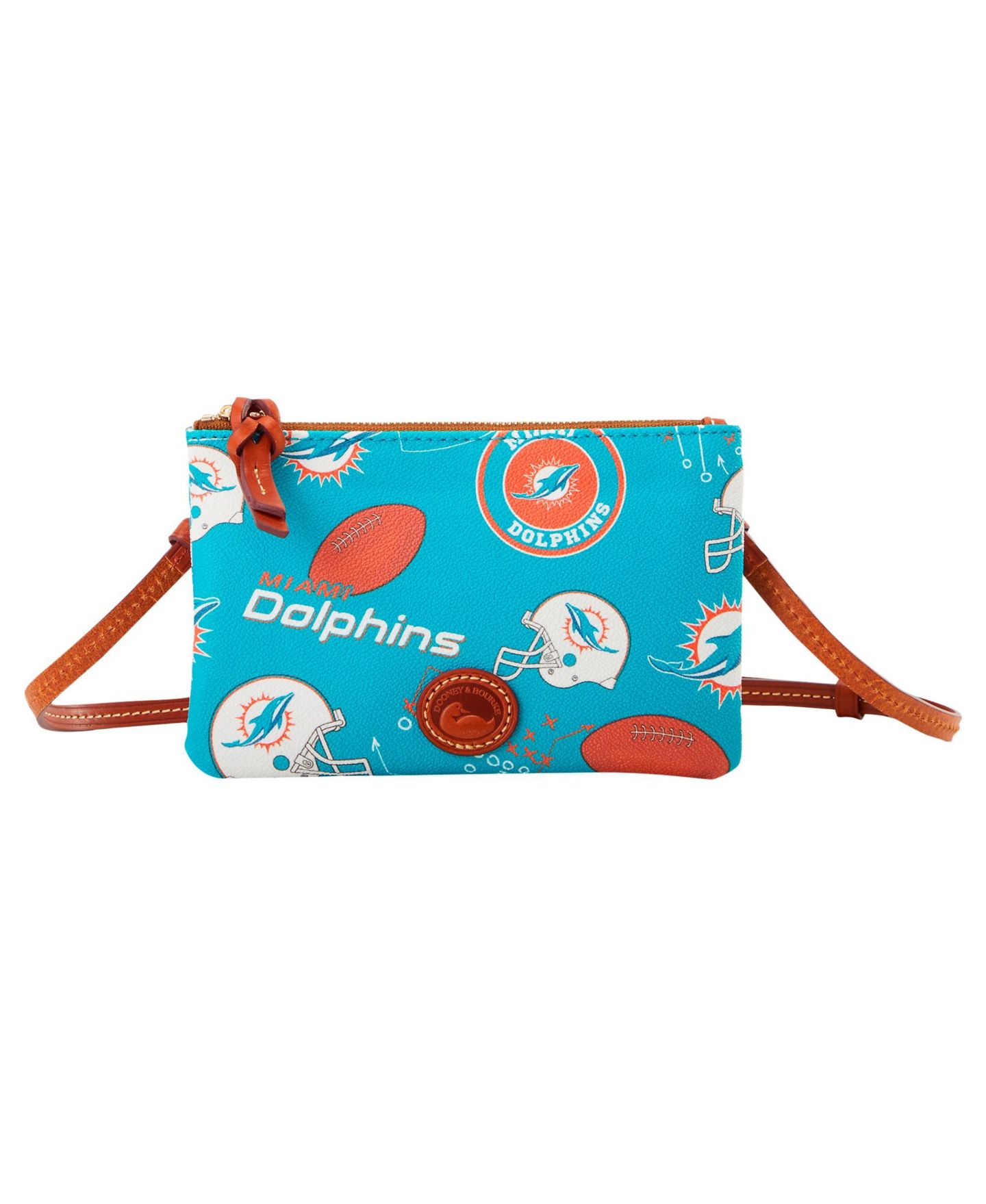 Женская сумка Dooney & Bourke Miami Dolphins Top Zip Crossbody Purse — фото 1