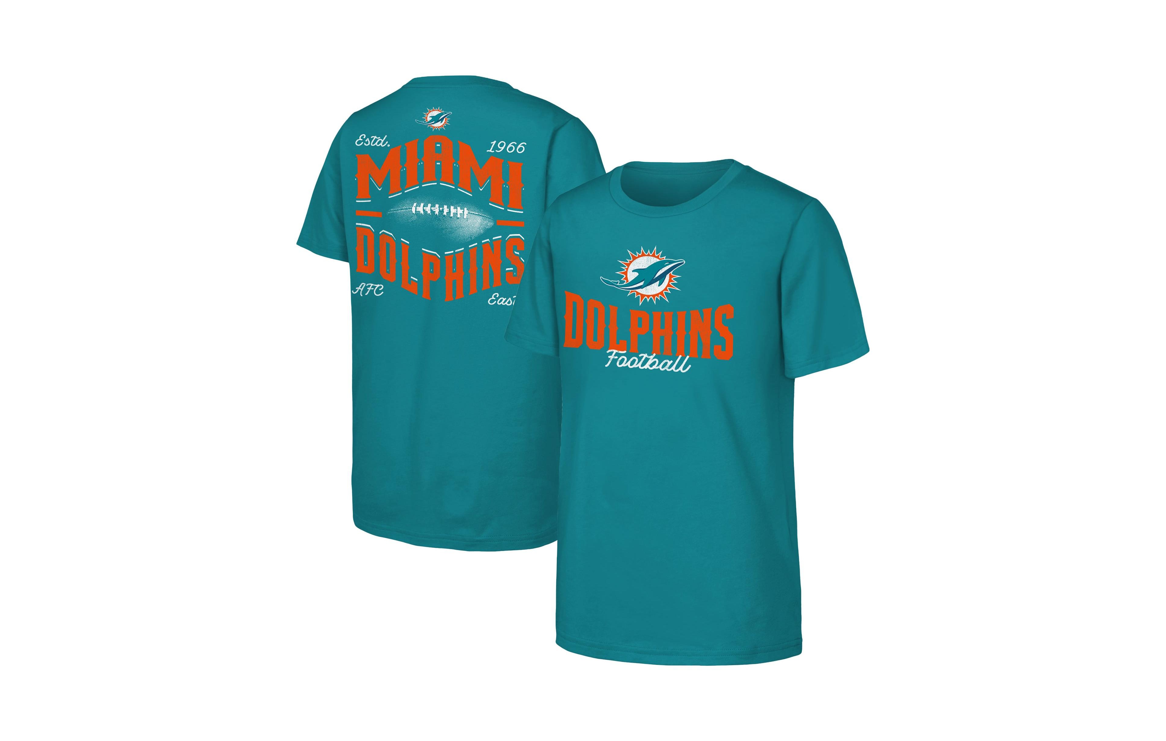 Outerstuff Big Boys and Girls Aqua Miami Dolphins Top Pick T-Shirt