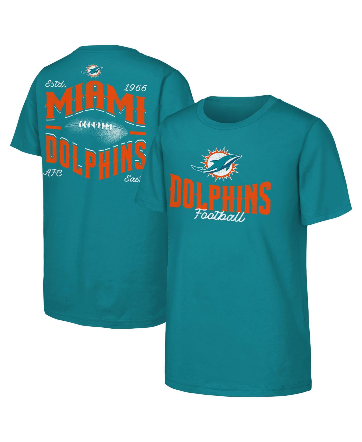 Big Boys and Girls Aqua Miami Dolphins Top Pick T-Shirt