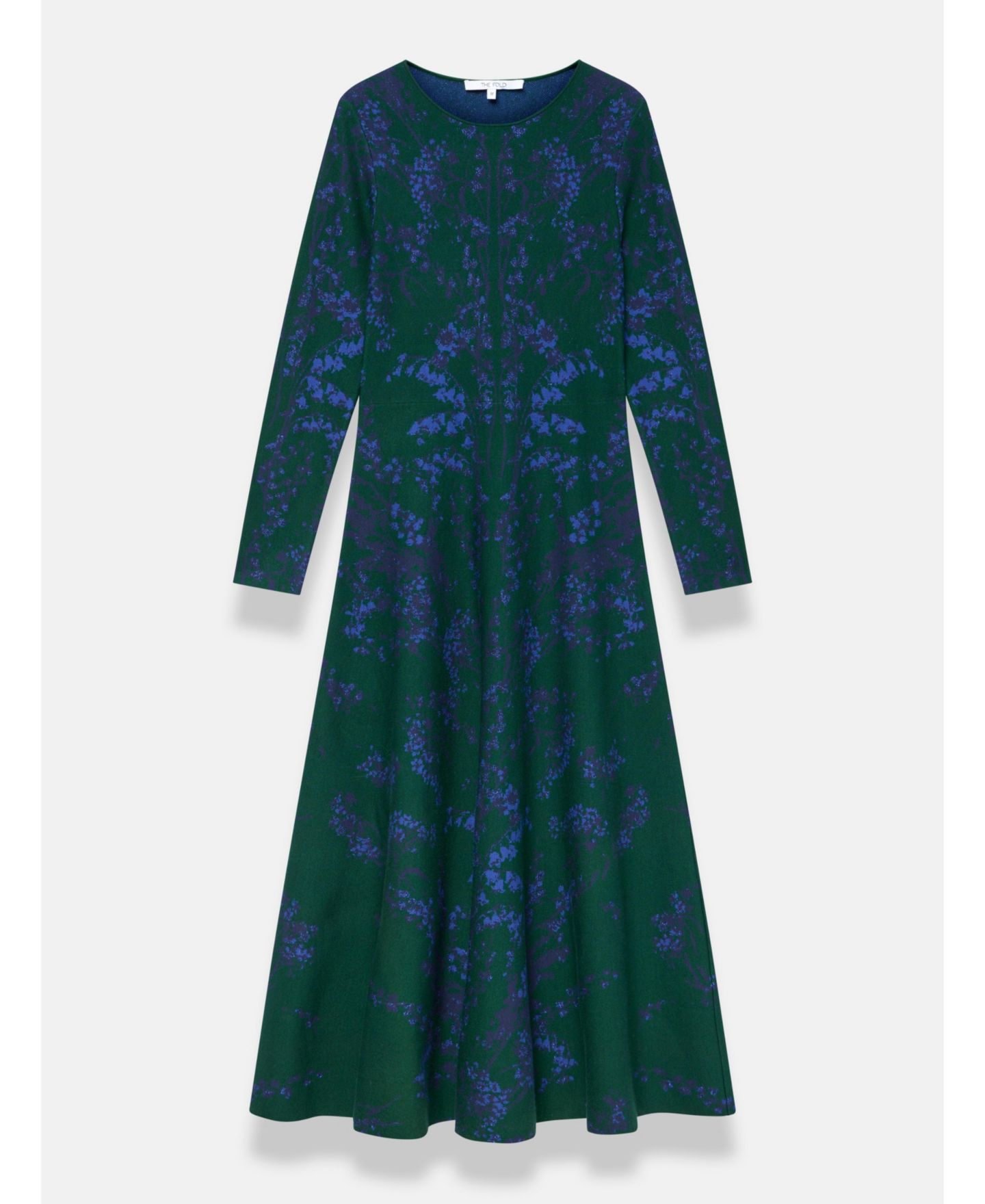 Женское платье The Fold Varenna Long-Sleeve Floral Midi, цвет: Зелёный — фото 6