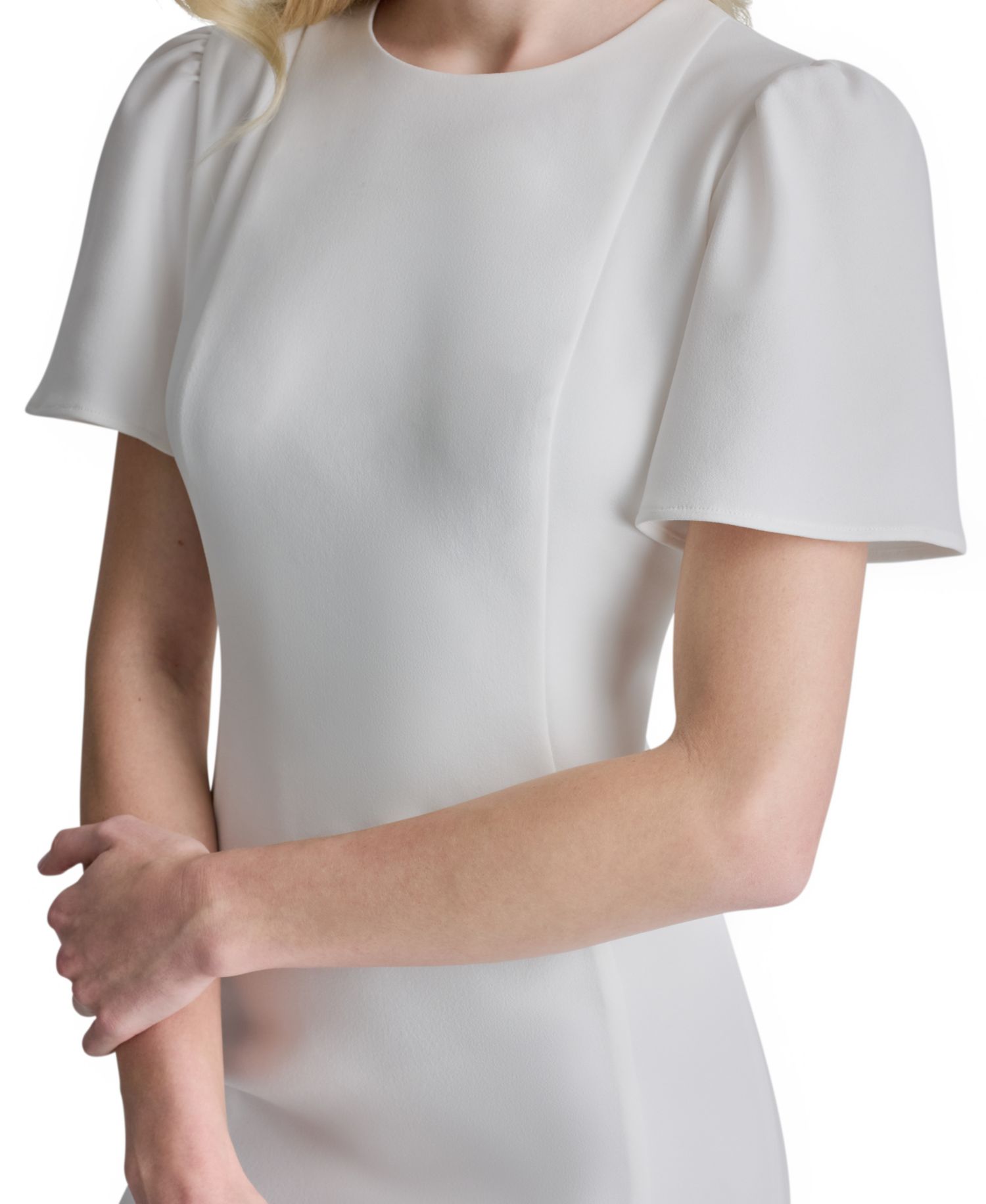 Women's Flutter Short-Sleeve Sheath Dress