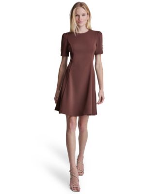 Women's Short-Sleeve Jewel Neck Dress