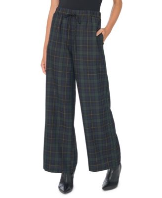 Women's Relaxed Plaid Wide-Leg Pants