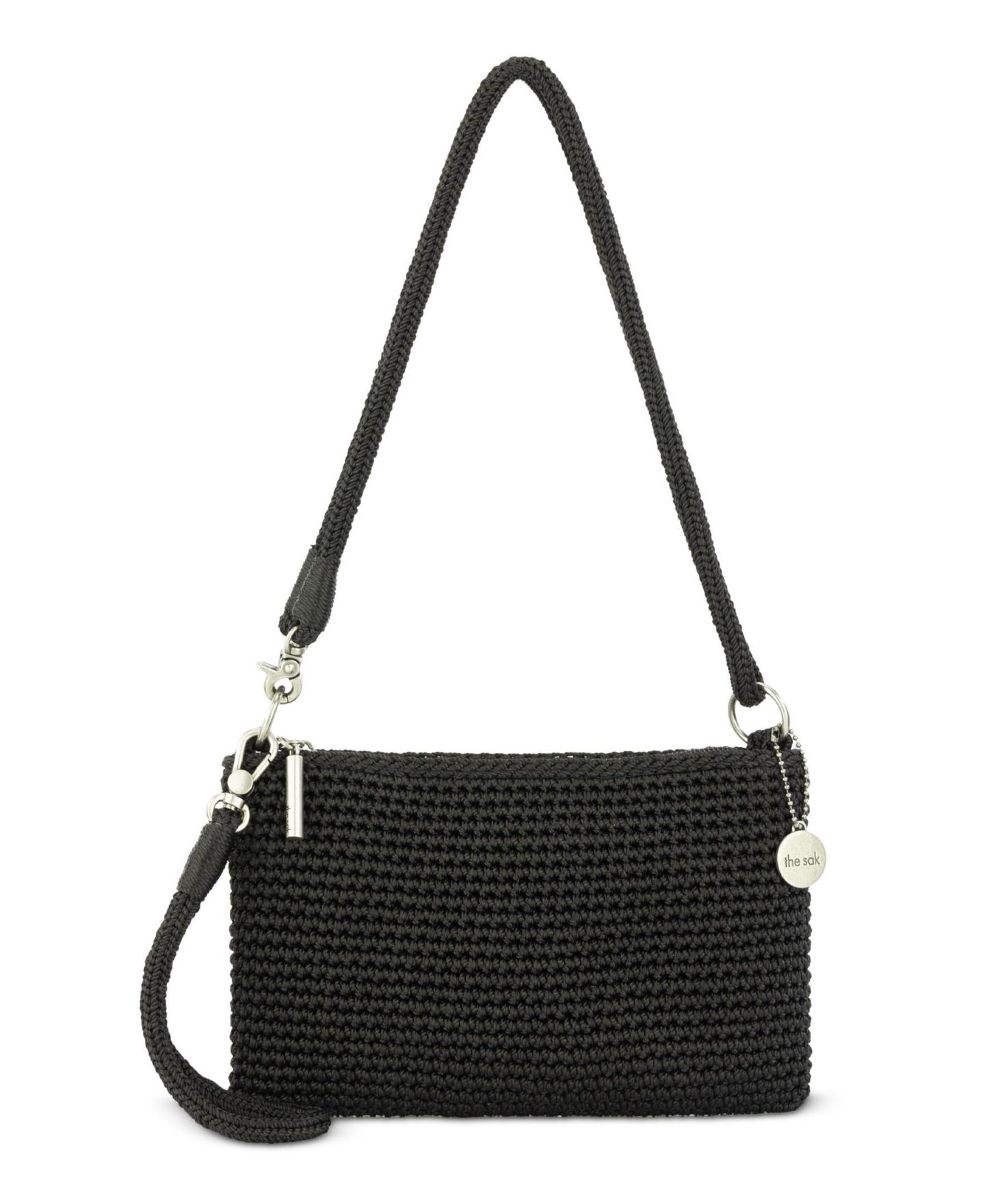 Женская сумка The Sak Convertible Crochet Vita Small Shoulder Handbag, цвет: Чёрный — фото 1