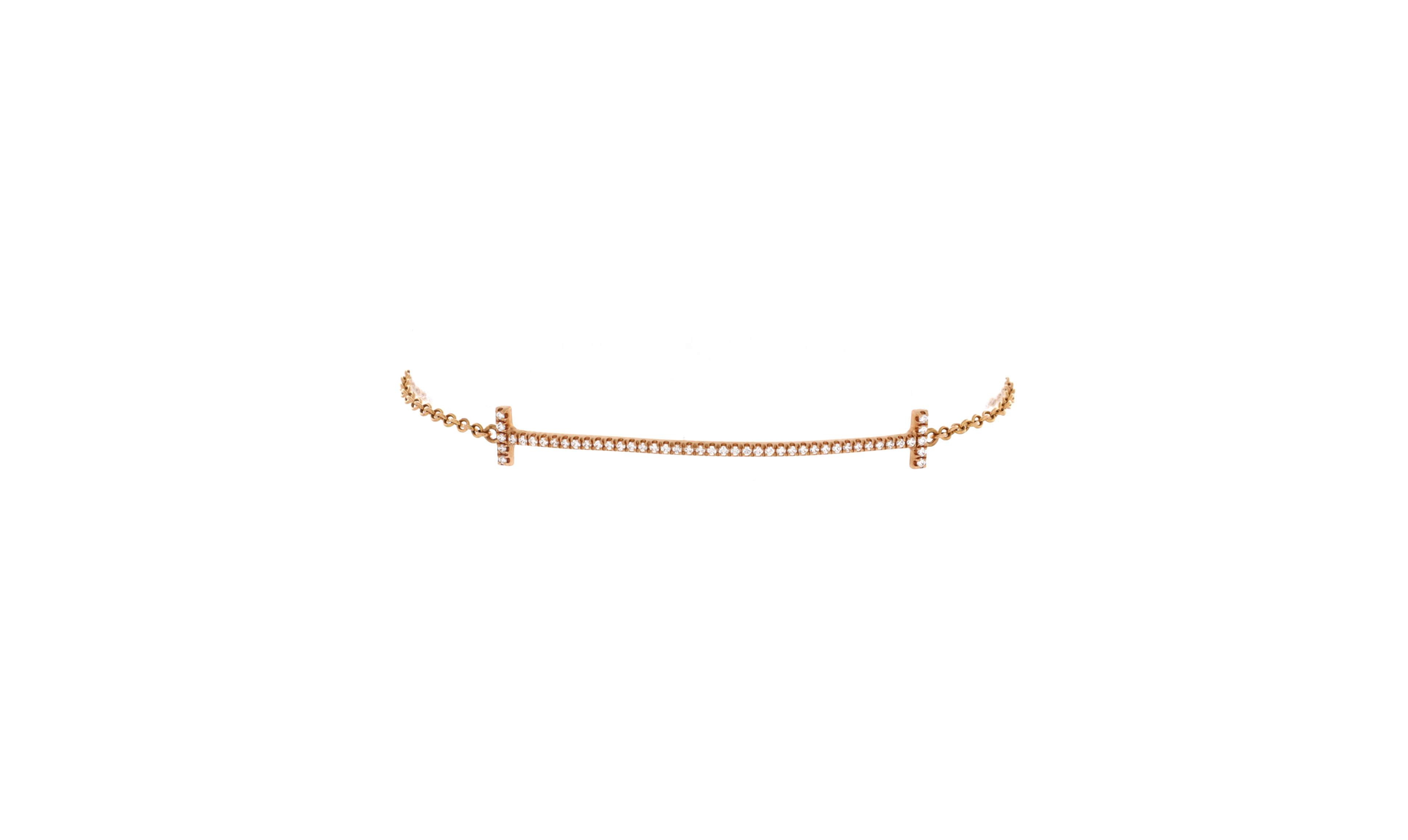 Pre-Owned Tiffany & Co T Smile Chain Bracelet
