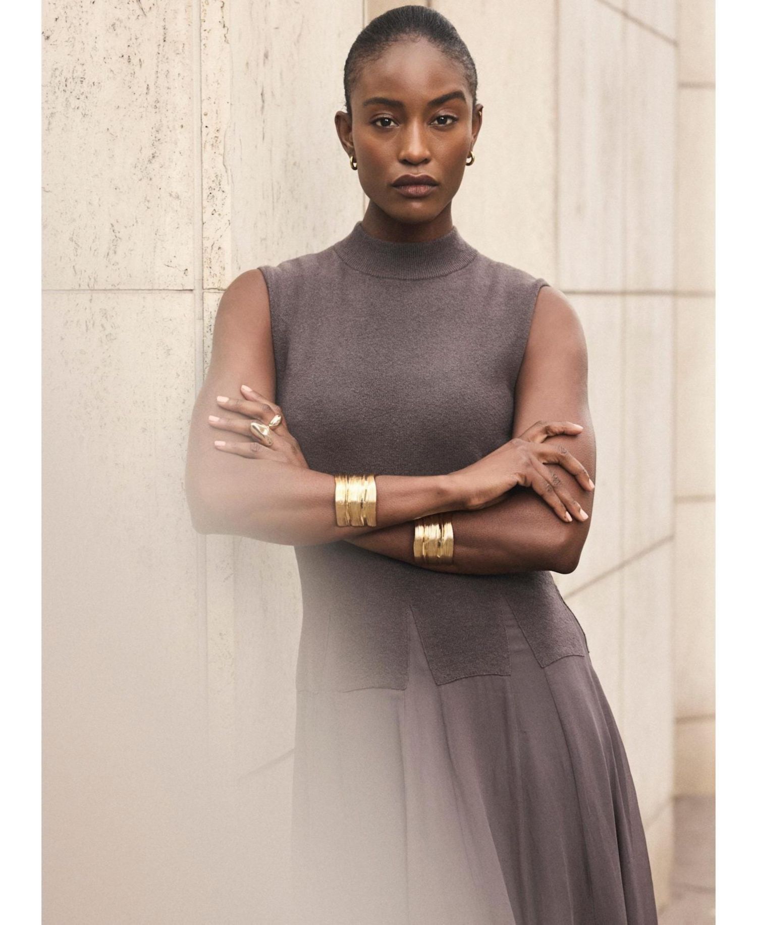 Women's Sleeveless Knit Midi Dress