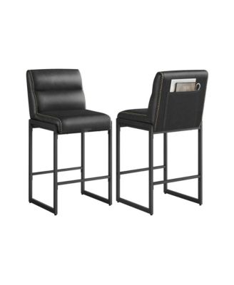 Set of 2 Modern Bar Stools for Kitchen Counter and Dining Area