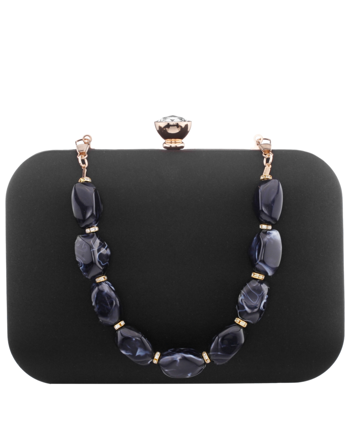 Nina Kaela Beaded Strap Minaudiere Small Clutch Handbag
