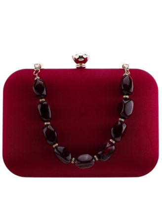 Kaela Beaded Strap Minaudiere Small Clutch Handbag