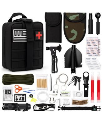 Survival Toolkit, Emergency Outdoor Gear Set with Multi-Function Axe, Fire Starter, Bracelet and Flashlight
